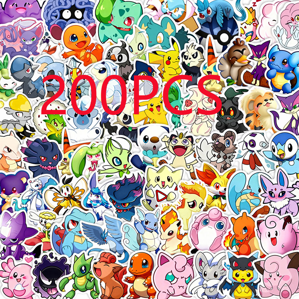 Laptop Accessories All - 100/200pcs Pokemon Anime Stickers Pikachu Kawaii