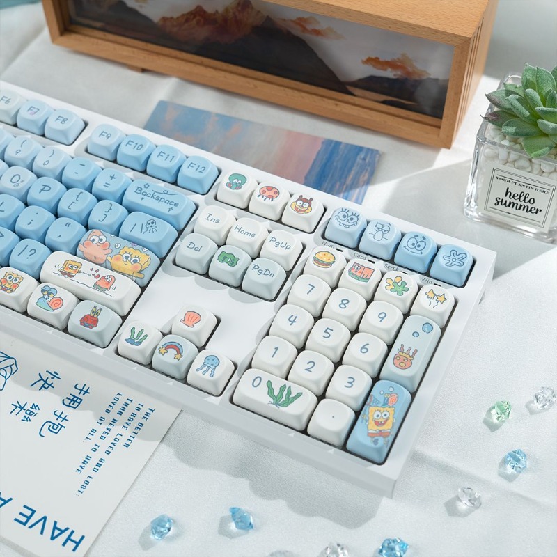 Laptop Accessories Girls - Cute SpongeBo SquarePants Mechanical Keyboard Blue