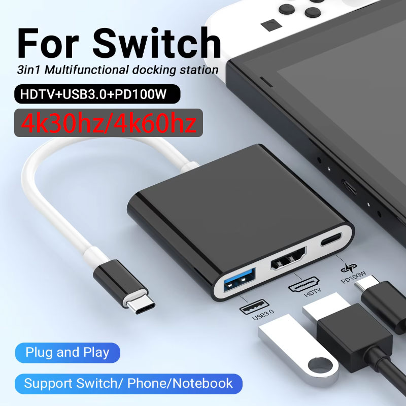 Usb C Docking Hub - New 3 IN 1 Portable for
