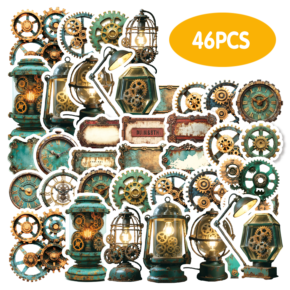 Laptop Unique Accessories - 46pcs Gear Heavy Metal Stickers for
