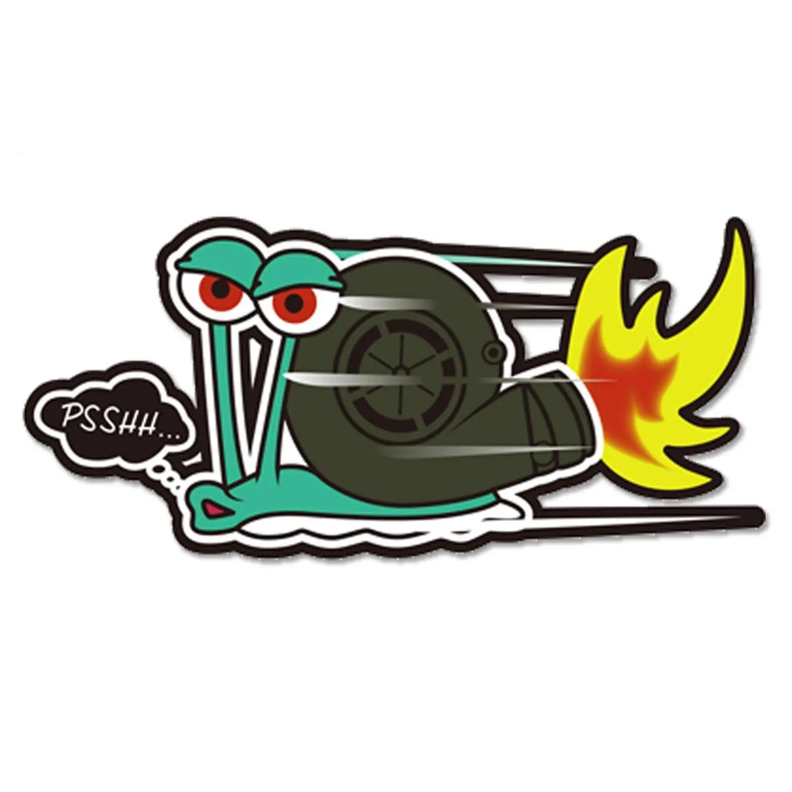 Laptop Unique Accessories - Funny Turbocharged Snail Decal, Cartoon Fire