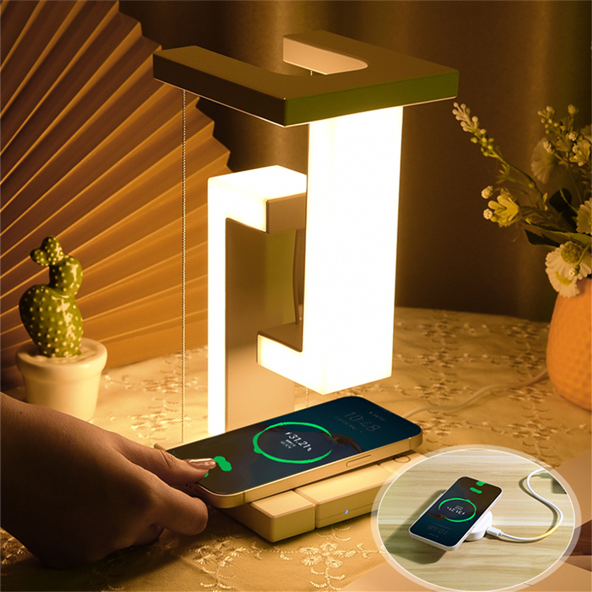 Usb C Docking Hub - Floating Desk Lamp With Wireless Charger,