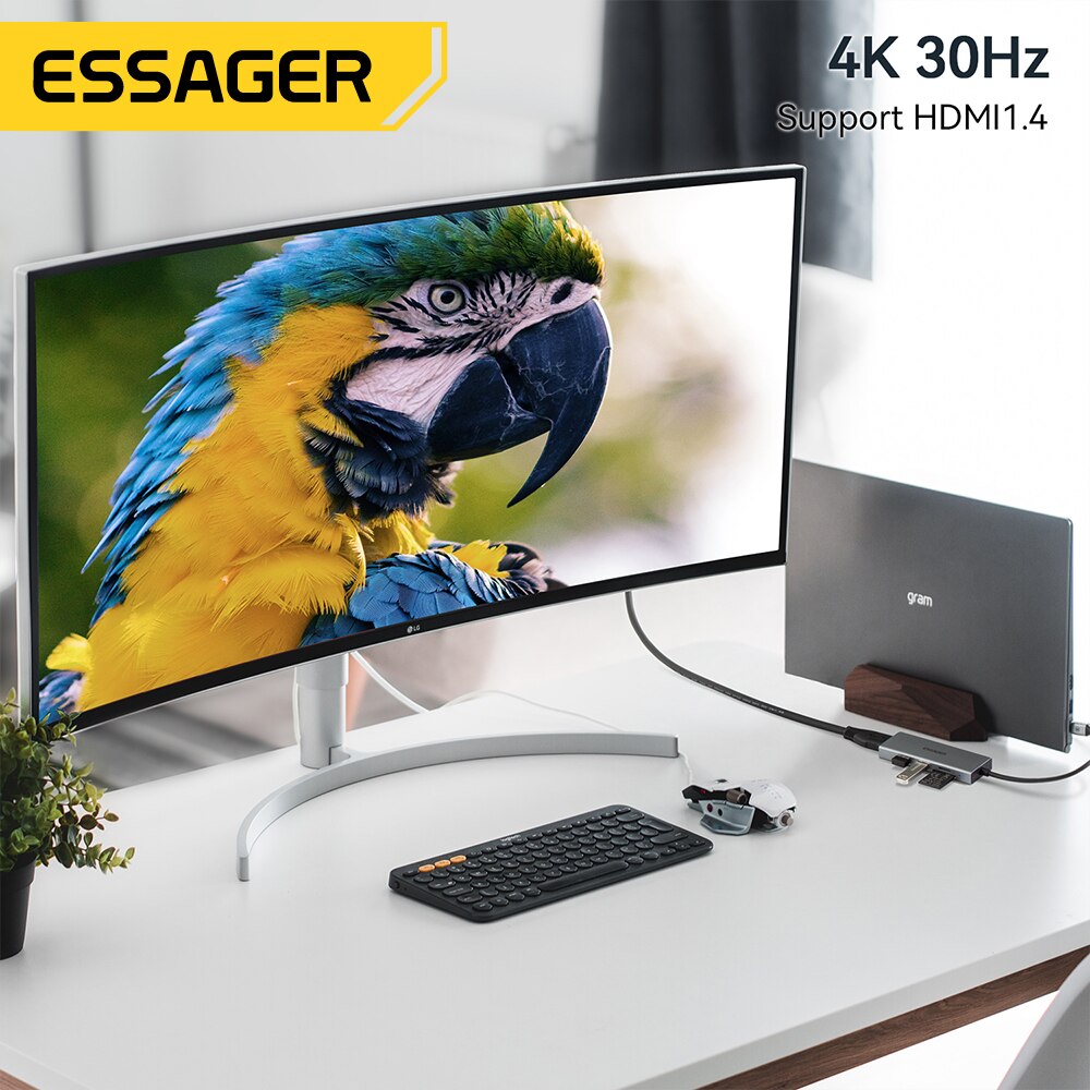 Essager 5 in 1 USB C HUB HDMI- - Usb C Docking Hub recensie en prijs