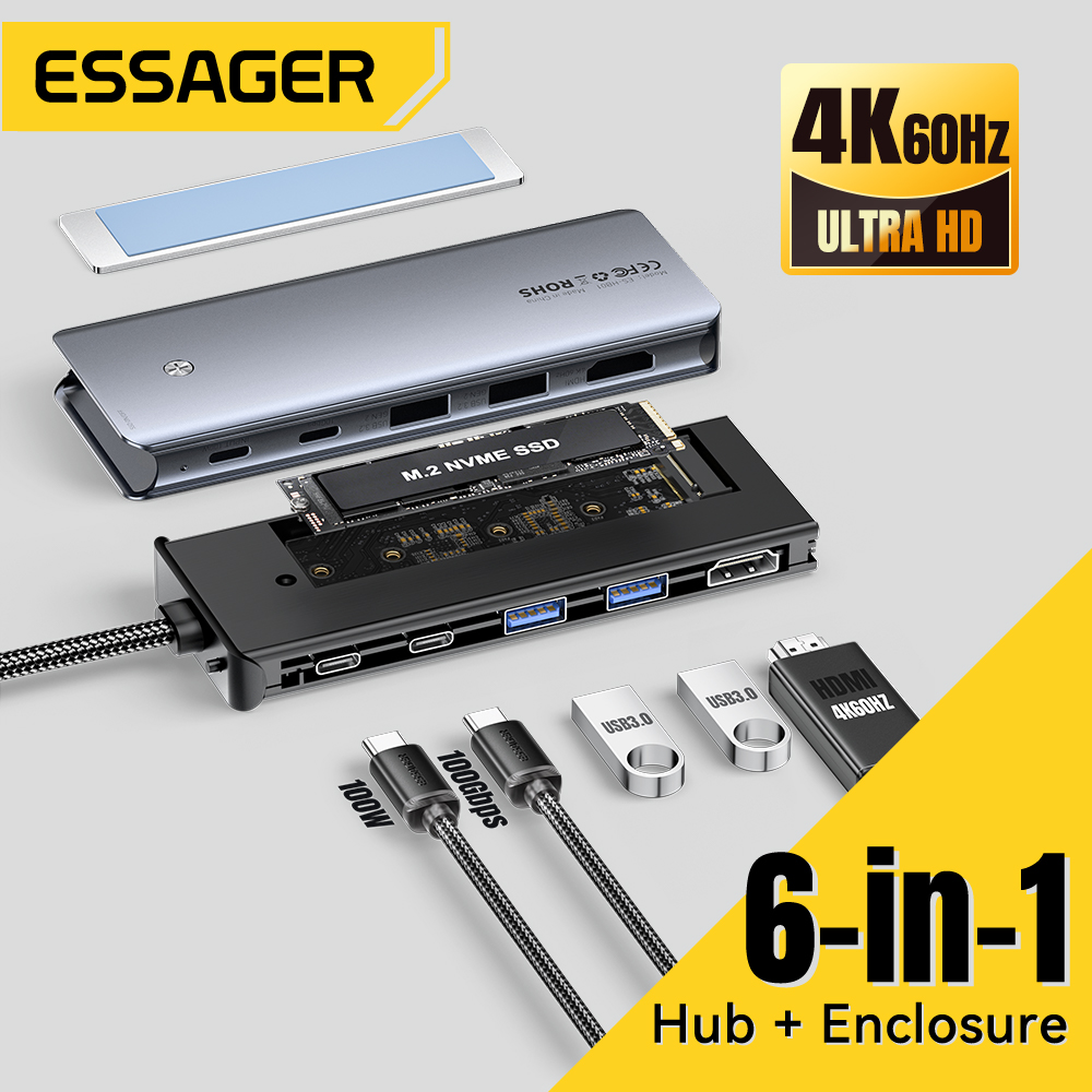 Essager USB C Hub With M.2 SSD - Usb C Docking Hub recensie en prijs