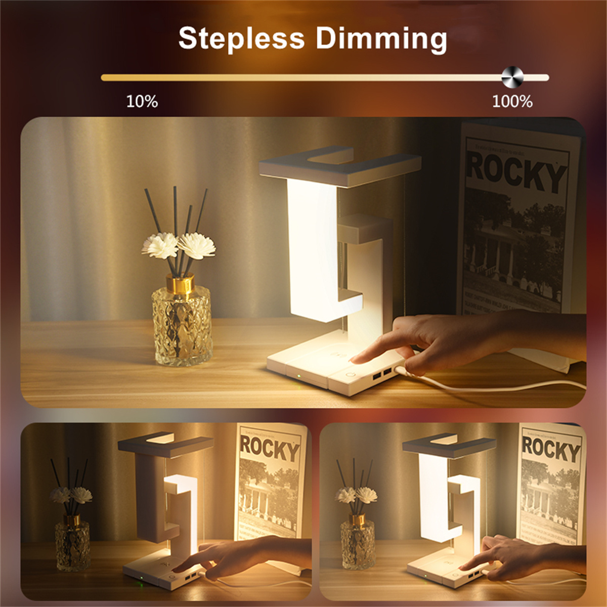 Floating Desk Lamp With Wirele - Usb C Docking Hub recensie en prijs
