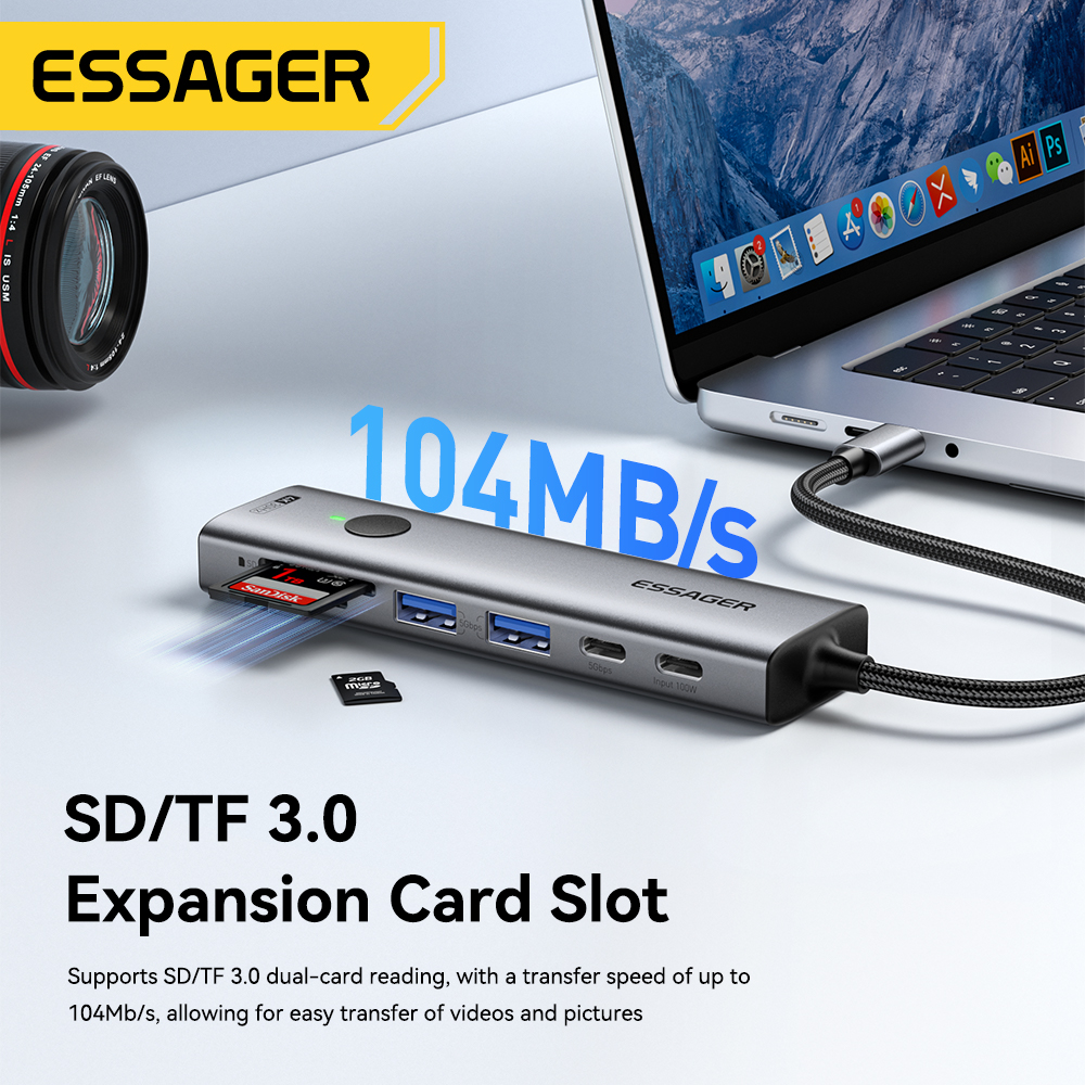 Essager USB C HUB 4K 7-in-1 Ty - Usb C Docking Hub recensie en prijs